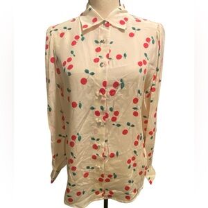 The Kooples Women’s Cherry Silk Button Down Blouse New medium